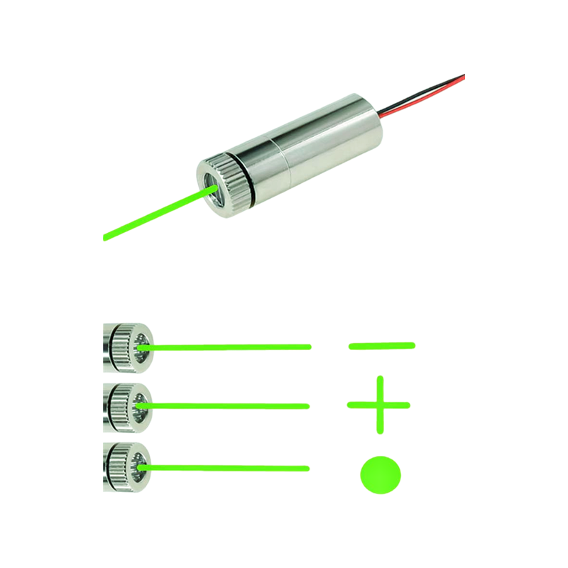 Industrial Laser Line Generator - 520nm 5mW โมดูลเลเซอร์เส้นสีเขียวแบบจุด 5 มิลลิวัตต์ หัวเลนส์แก้ว