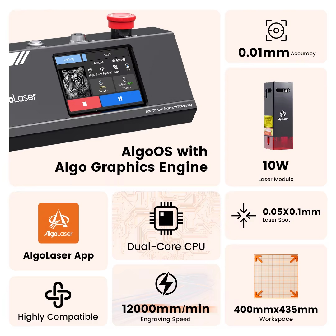 เครื่องแกะสลักเลเซอร์ CNC Algo - Industrial Handheld Laser Engraver บทวิจารณ์และราคา